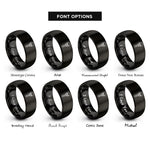 font options for inside engraving on black skull spine rings