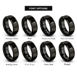 font options for inside engraving on black skull spine rings