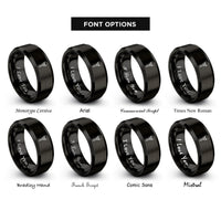 font options for inside engraving on black skull spine rings