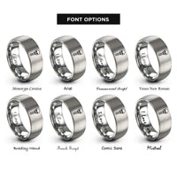 font options for inside engraving on silver skull spine rings