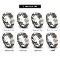 font options for inside engraving on gray skull spine rings