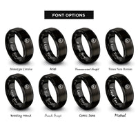 font options for inside engraving on black skull thorns rings