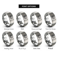 font options for inside engraving on silver skull thorns rings