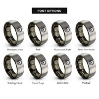 font options for inside engraving on gunmetal & gray skull thorns rings
