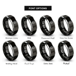 font options for inside engraving on black & gray skull vines rings