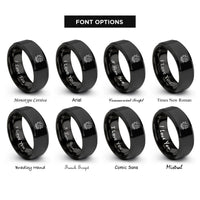 font options for inside engraving on black skull vines rings