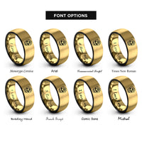font options for inside engraving on black & gold skull web rings