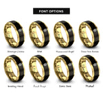 font options for inside engraving on black & gold skull web rings