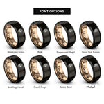 font options for inside engraving on black & rose gold skull web rings