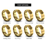 font options for inside engraving on gold skull web rings