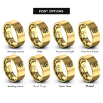 font options for inside engraving on gold skull web rings