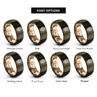 font options for inside engraving on gunmetal & rose gold skull web rings