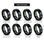 font options for inside engraving on gunmetal & blue skydiver freefall rings