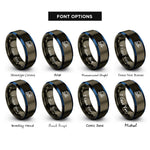 font options for inside engraving on gunmetal & blue skydiver freefall rings