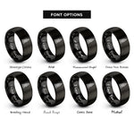 font options for inside engraving on black skyscraper rings