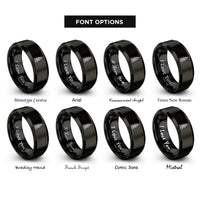 font options for inside engraving on black skyscraper rings