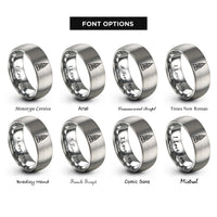 font options for inside engraving on gray skyscraper rings
