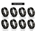 font options for inside engraving on black & gray slayer wyvern rings