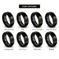 font options for inside engraving on black slayer wyvern rings