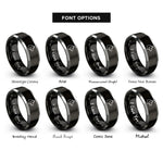 font options for inside engraving on black & grey sled dog rings