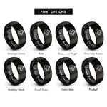 font options for inside engraving on black sled dog rings