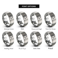 font options for inside engraving on gray sled dog rings