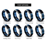 font options for inside engraving on blue & grey sledder silhouette rings