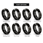 font options for inside engraving on black & grey sledgehammer rings
