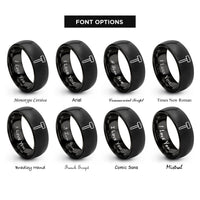 font options for inside engraving on black sledgehammer rings