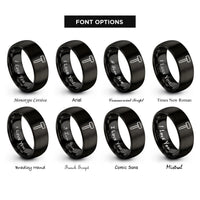 font options for inside engraving on black sledgehammer rings