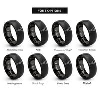 font options for inside engraving on black sledgehammer rings