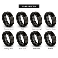 font options for inside engraving on black sledgehammer rings