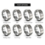 font options for inside engraving on grey sledgehammer rings