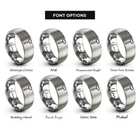 font options for inside engraving on grey sledgehammer rings