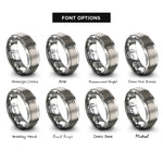 font options for inside engraving on grey sledgehammer rings