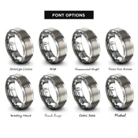 font options for inside engraving on grey sledgehammer rings