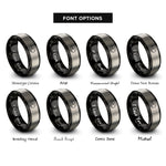 font options for inside engraving on black & gray sleeping cat rings