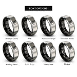 font options for inside engraving on black & silver sleeping cat rings