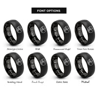 font options for inside engraving on black sleeping cat rings
