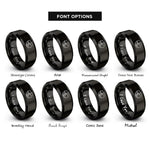 font options for inside engraving on black sleeping cat rings