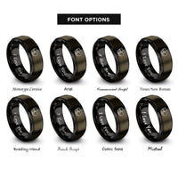 font options for inside engraving on gunmetal & black sleeping cat rings