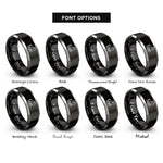 font options for inside engraving on black & silver sleipnir horse rings