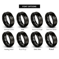 font options for inside engraving on black sleipnir horse rings