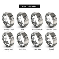 font options for inside engraving on gray sleipnir horse rings