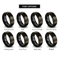font options for inside engraving on gunmetal & black sleipnir horse rings