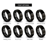 font options for inside engraving on black slip joint pliers rings