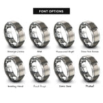 font options for inside engraving on grey slip joint pliers rings