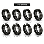 font options for inside engraving on black & grey slipmat turntable platter rings