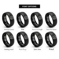 font options for inside engraving on black slipmat turntable platter rings