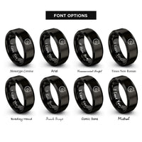 font options for inside engraving on black slipmat turntable platter rings